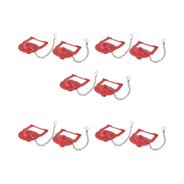 10 PCS 2 Inch Toilet Flapper for -Fin Flapper Kit, Replace for Toilet Part 84138, with Chain and Hook,10* Toilet Flapper,red