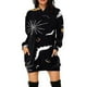 thumbnail image 2 of Sudadera con capucha Yuyangstore Vestido jersey casual estampado colorido para mujer Negro Amarillo S, 2 of 4