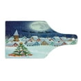 thumbnail image 2 of Christmas Cutting Board, Moon Santa Claus Reindeer Hovering in Winter Sky of a Small Village Illustration, Tempered Glass Cutting and Serving Board, Wine Bottle Shape, Navy White, by Ambesonne, 2 of 5