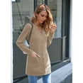 thumbnail image 6 of Chiclily Women's Long Sleeve Cardigan Sweater Lightweight Open Front Knit Cardigan Tops with Pockets, Latte 2XL, 6 of 7