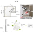 thumbnail image 3 of SortWise 28 Inch Pull Out Cabinet Organizer, Kidney Shape Revolving Cabinets Corner Shelf Lazy Susan, Adjusted Height 22"H to 37"H, White, 3 of 9