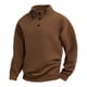 thumbnail image 4 of pstuiky Camisas suaves de manga larga para hombre, Sudadera con capucha de polar con botones y cuello alto de manga larga para hombre top de hombre xxl, 4 of 9
