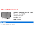 thumbnail image 2 of Radiator - Compatible with 1999 - 2003 Mercedes-Benz CLK430 2000 2001 2002, 2 of 2