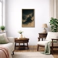 thumbnail image 3 of Framed Canvas Print Moody Mountain Forest Wall Art Dark Atmospheric Nature Landscape Decorative for Living Room Bedroom - 16"x24" NATURAL, 3 of 8