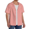thumbnail image 2 of Sikiie Houndstooth With Red And White Men's Cuban Shirt, Hawaiian Shirts, Business Casual Button Down Shirts, Short Sleeve Shirt-4X-Large, 2 of 5