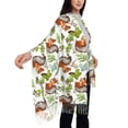 thumbnail image 4 of Honeii Mosaic Forest Squirrel Print Scarf Oversized Scarf Tassel Fall Winter Thick Scarf Warm Shawl Women,Women's Scarves & Wraps, 4 of 8