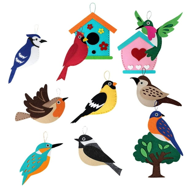 Juego de costura artesanal para , de fieltro y pájaros, animales de peluche, costura de guardería para , costura de animales para , Pájaro Macarena juguetes de costura