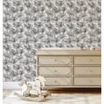 thumbnail image 4 of S4Sassy Removable Nature-inspired Waterproof Wall Wrap, Wallcover, Abstract Lily Mosaic Contact Paper for Walls, Cabinets, Dresser, Self Adhesive Vinyl Wallpaper Roll- Grey (25"x120"), 4 of 4