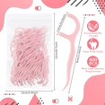thumbnail image 4 of 600 pack dental floss sticks, adult use flosser, non-breakable floss sticks, dental cleaning flosser, suitable for family packaging travel (light pink), 4 of 4