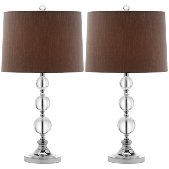 SAFAVIEH Keeva Crystal Table Lamps with USB Port, Clear/Grey, Set of 2
