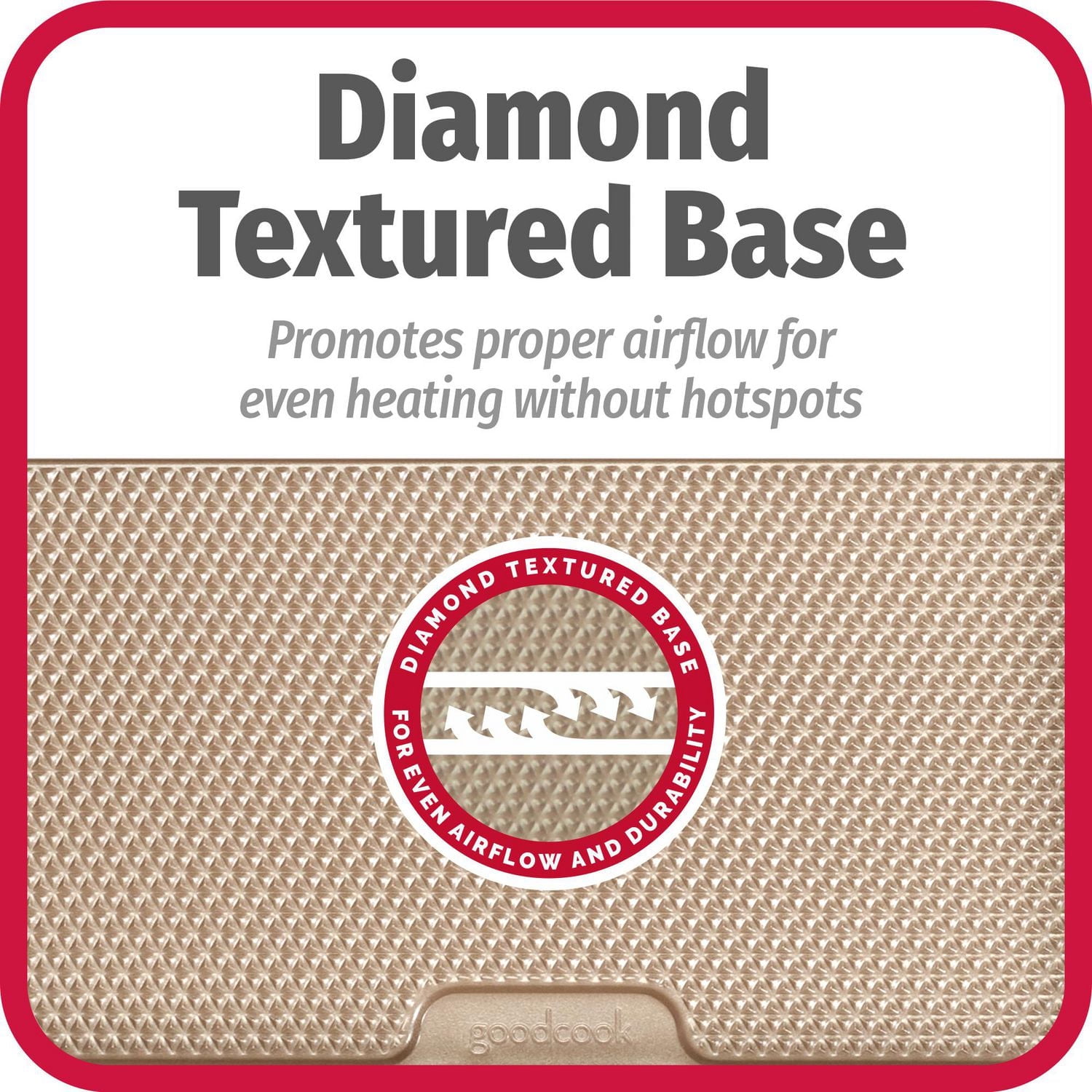 GoodCook BestBake MultiMeal Nonstick Diamond Textured Heavy Gauge Carbon Steel Divided Oblong Pan with Sidewall Indicators to customize recipes, 9" x 13", Bronze, GC BESTBAKE MULTIMEAL OBLONG 9x13IN