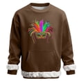 thumbnail image 1 of Ceisia Men's Mardi Gras Venice Mask Fuzzy-Trim Sweatshirt | Winter Festive Casual Pullover Gift, 1 of 6