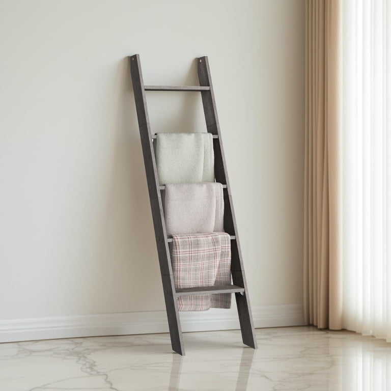 Ledrem 5-Tier Decorative Blanket Ladder, Misty Gray photo 6