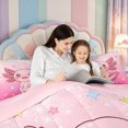 thumbnail image 5 of Manfei Colorful Axolotl 7 Pieces Full Size Bedding Sets,Adorable Amphibian Full Size Bed in a Bag,Pink Reversible, 5 of 7