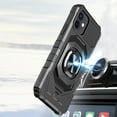 thumbnail image 4 of Kaleidio Case For iPhone 14 (6.1") [Robotic Hybrid] Rugged Shockproof [Ring Stand] Magnetic Armor Impact Cover [Black/Black], 4 of 6