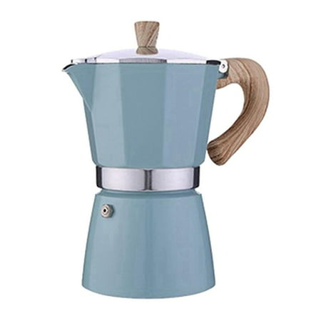 

Aluminum Espresso Maker Stovetop Espresso Maker Classic Italian Style Moka Pot Makes Delicious Coffee - Lake Blue 300ml