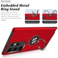thumbnail image 2 of Shockproof Case for Samsung S23 Ultra 5G, [Embedded Finger Ring] Military Grade Phone Case Cover with Reinforced Metal Stand Kickstand [Support Magnetic Car Holder] for S23 Ultra, Red, 2 of 13