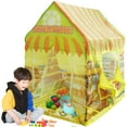 thumbnail image 3 of Retrok Kids Playhouse with Roll-up Door Colorful Cute Playhouse Tent Large Size House Play Tent Detachable Foldable Castle Easy to Assemble for Boys Girls Indoor Outdoor Game 40.5×36.6×27.5in, 3 of 12