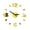Gold, variant on Partheme DIY Wall Clock, 3D Mirror Number Stickers Wall Clock Kit Frameless Modern Design for Home Living Room Bedroom Office Decoration, Black