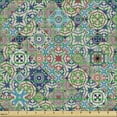 thumbnail image 2 of Ambesonne Oriental Fabric by the Yard Upholstery, Patchwork Mosaic Tiles, 1 Yard, Multicolor, 2 of 5