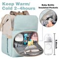 thumbnail image 3 of Jiefeike Mochila de pañales para niñas, mochila de viaje, bolsa de pañales para papá, mamá, bebés, niños, bolsillos aislados, bolsas de pañales portátiles para bebés con puerto de carga USB, RFID, ant, 3 of 5