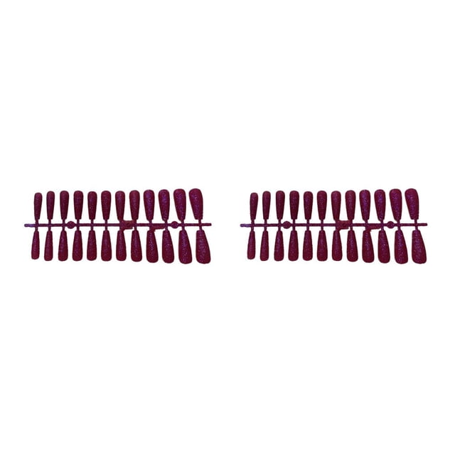 Polvo brillante Qarigey 24 piezas para uñas postizas prensa extra larga en estilo ataúd puntas de uñas con purpurina artificial para el salón Type6 NO6