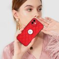 thumbnail image 7 of Compatible WIth iPhone 12 Phone Case with Logo Window,Trendy Diamond-checkered Pattern PU Leather Soft TPU Ultra Slim Anti-fall Shockproof Protective Back Cover Phone Case,Red, 7 of 7