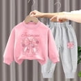 thumbnail image 2 of NIEWTR Kids Clothes Girls Comfortable and Warm Set Cute Cartoon Print Long Sleeved Sweatsuit+Jogging Sweatpants Casual Two Piece Children Gift Set, 2 of 4