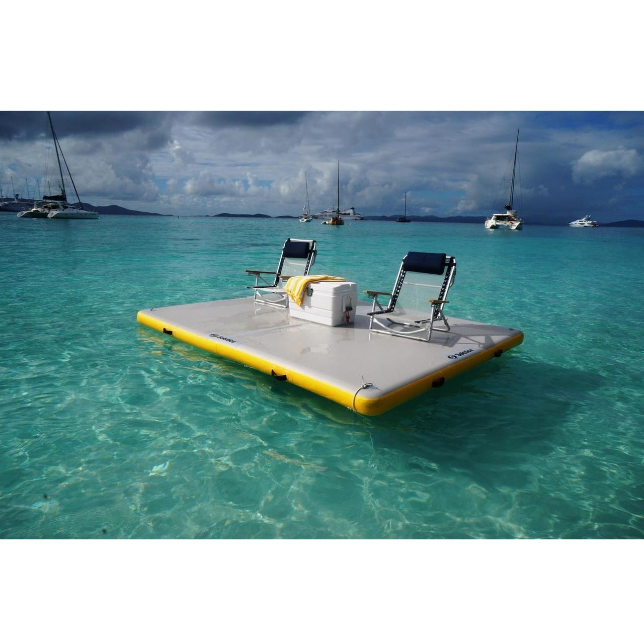 Swim Central Inflatable Private Solstice Drop Stitch Lake Dock Raft - 10'