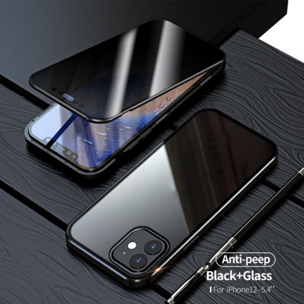 IPhone Case for Iphone 12/Iphone 12 Max/Iphone 12 Pro/Iphone 12 Pro Max Anti-Peeping Full Body Case Clear Tempered Glass Metal Bumper Protection Privacy Cover - image 2 of 11