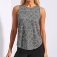 thumbnail image 2 of FASHOFT Athletic Tank Tops For Women Summer Hollow Print Yoga Tank Top Loose Tee Blouse Seamless Comfy Breathable Top Fitness Workout Sports Womens Sleeveless Shirts Grey M, 2 of 7
