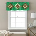thumbnail image 3 of Triangle Combination Pattern Valance Curtain Yellow Brown Green Retro Decor Window Valances Rod Pocket Short Curtains Window Treatments for Kitchen Bedroom Bathroom Laundry 60" x 14", 3 of 9