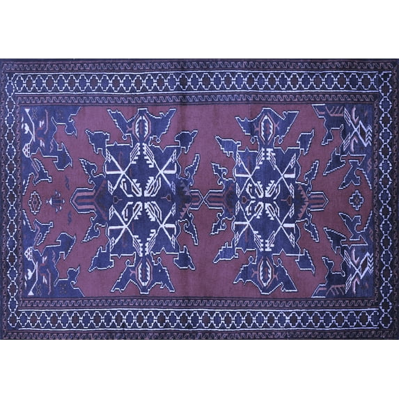 Ahgly Company Indoor Rectangle Persian Blue Traditional Area Rugs, 7' x 10'