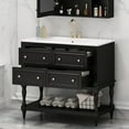 thumbnail image 3 of 36-Inch Bathroom Vanity Cabinet with MDF Material Solid Wood Frame and 4 Drawers for Practical Bathroom, 3 of 7