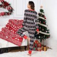 thumbnail image 4 of Yesfashion Christmas Pajama Set V Neck Holiday Pajamas Button Down Long Sleeve Christmas Pajamas 2 Piece PJ Set, 4 of 5