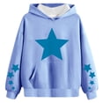 thumbnail image 4 of Girls Cute Graphic Hoodie Casual Long Sleeve Hooded Sweatshirt Pullover Tops,6-12 Months 12-24 Months 2t 3t 4t 5t 6t 7t 8t 9t Children Blue 5-6 Years, 4 of 4