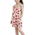 thumbnail image 3 of FAHXNVB Cami Romper for Girls Sleeveless Graphic Print Jumpsuit Short with Pockets One Piece Summer Casual Fashion Clothes 5-14 Years, 3 of 7