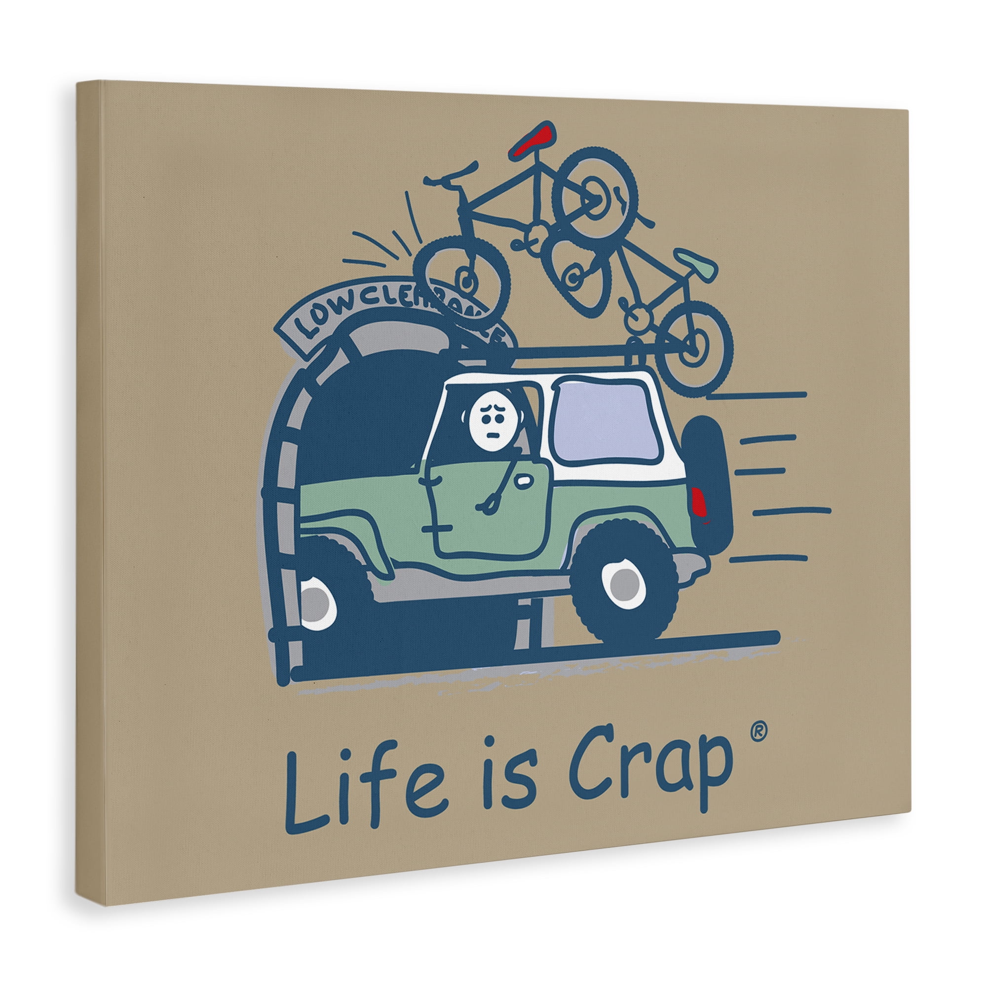 Stupell Industries Falling Bikes Overpass Novelty & Humor Painting Wrapped Canvas Art Print Wall Art, 20 x 16