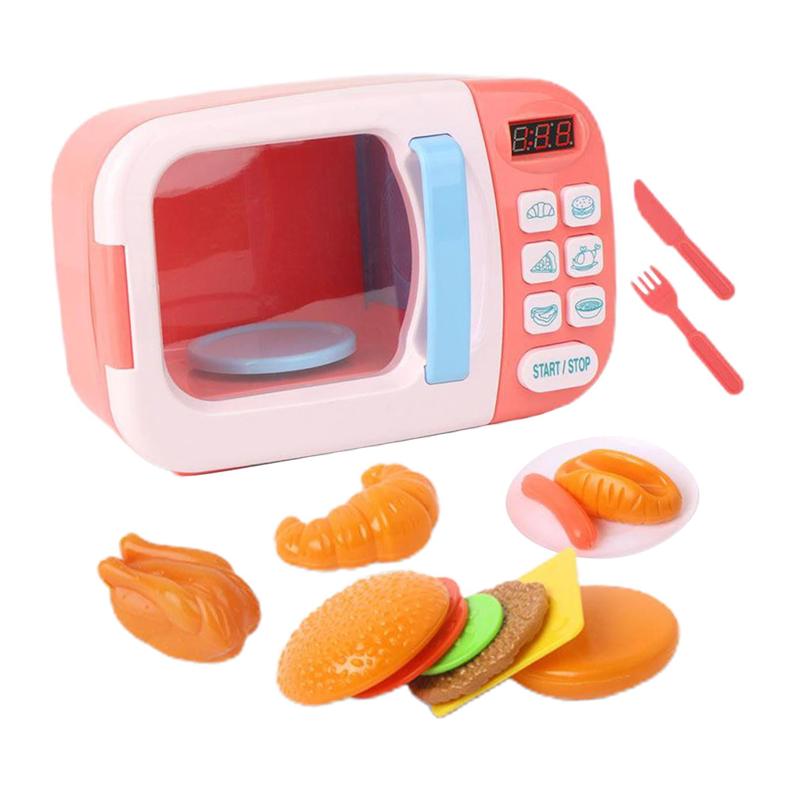 Mini Microwave Oven Dolls House Toys for Play Toys- Pink