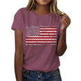 thumbnail image 5 of PXLKNZH Weekly Sale American Flag Top Women Plus Size Short Sleeve 4th of July Patriotic Graphic Tees 2025 Summer Independence Day V Neck Shirts,Red,XXL, 5 of 8
