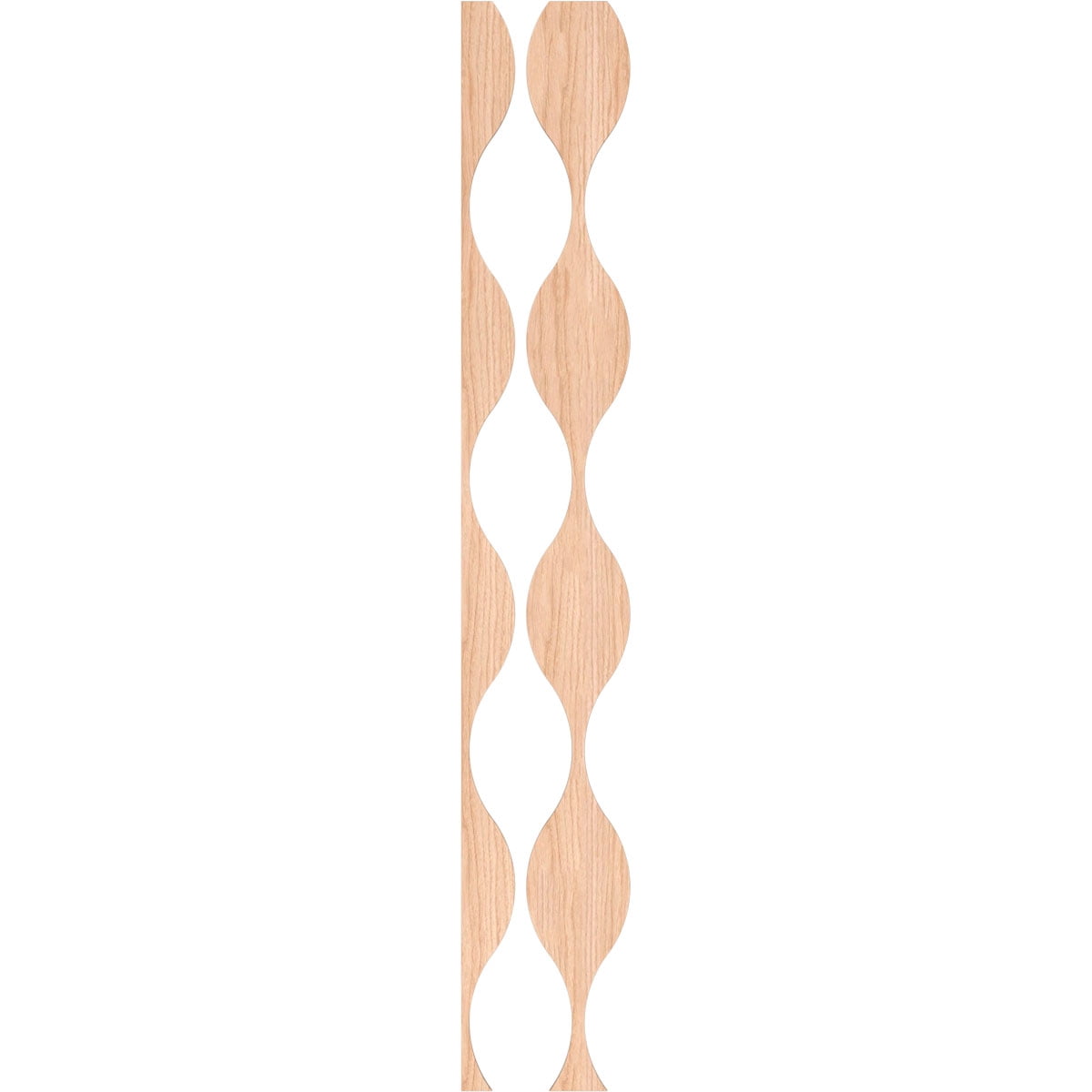 Ekena Millwork 94"H x 1/4"T Ozark Adjustable Wood Decorative Slat Wall Panel Kit, Hickory (contains 8 Slats + 1 Straight Edge Starter Slat)