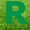 Green, variant on Green Letter R 20 inches tall