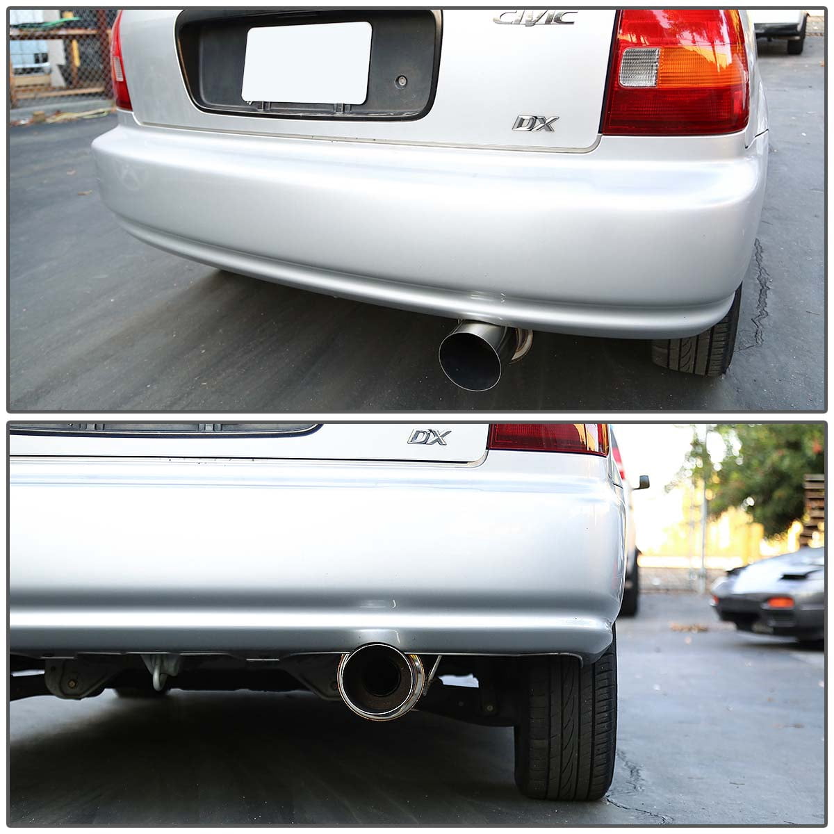 DNA Motoring For 1996-2000 Honda Civic 3DR Hatchback 4.5" Muffler Tip Exhaust Catback System