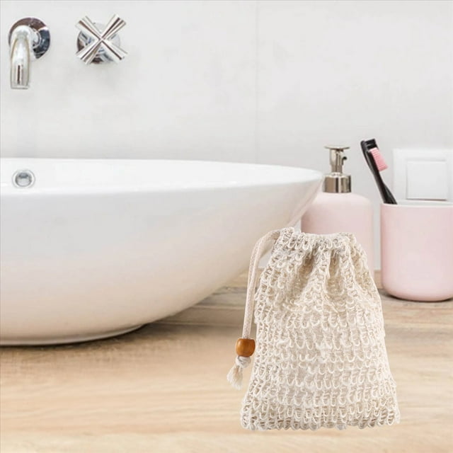 Paquete de 40 Bolsas Exfoliantes de JabóN, Bolsa de JabóN de Malla de Sisal Hecha con CordóN para Uso en BañO y Ducha