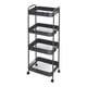 thumbnail image 1 of Carrito de Almacenamiento Delgado, Carrito Rodante de Utilidad de 4 Niveles con Ruedas para Almacenamiento, Negro, 1 of 5