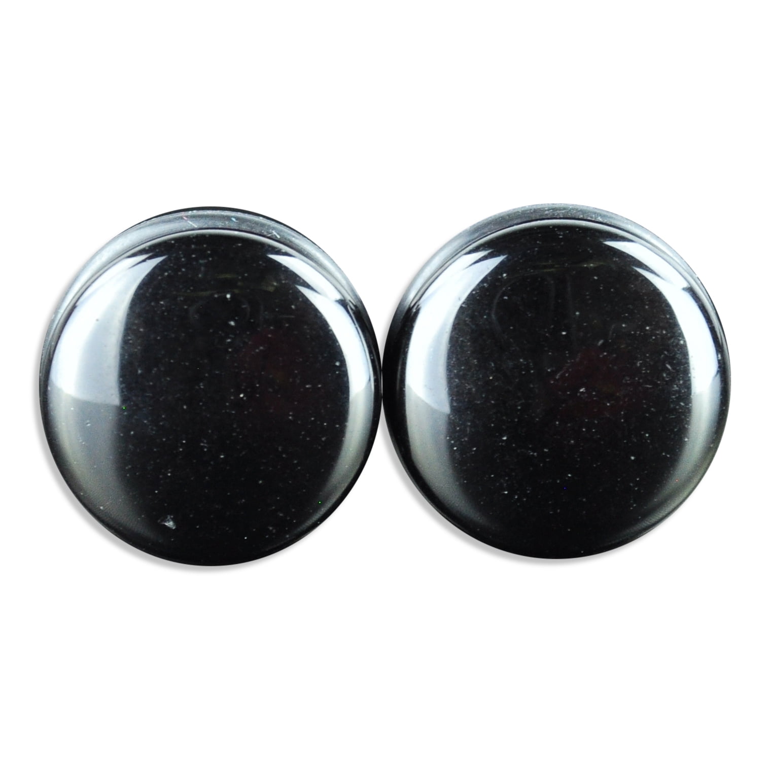 1 Pair of Genuine Black Onyx Organic Natural Polished Stone Ear Plug Saddle Gauge 16 mm