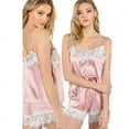 thumbnail image 3 of Magazine Women's Lace Cami Top and Shorts, Satin Lingerie Pajama Suit, 2 Piece Set, 3 of 3