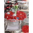 thumbnail image 5 of Outdoor Tablecloth with Umbrella Hole for Patio/Picnic/Party/Camping, 4th of July Waterproof Table Cloth Round Cover Washable, Red Independence Day Star Blue (Dia 60"), 5 of 9