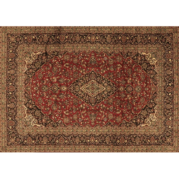 Ahgly Company Indoor Rectangle Medallion Brown Traditional Area Rugs, 7' x 9'