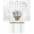 thumbnail image 6 of No Hook Shower Curtains with Snap in Liner, Emerging Blossoms Floral Waterproof Fabric Shower Curtain, Summer Botanical Spring Double Layers & See-Through Top Window Bathroom Curtains 60''x72'', 6 of 6